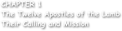 CHAPTER 1
The Twelve Apostles of the Lamb
Their Calling and Mission